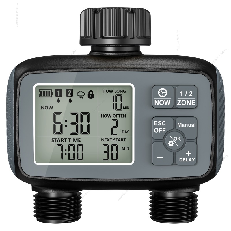 Timer Dual Outlet - Intelligenter Bewässerungstimer mit Doppel-Auslassventil, Automatischer Bewässerungsregler